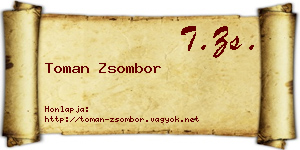 Toman Zsombor névjegykártya